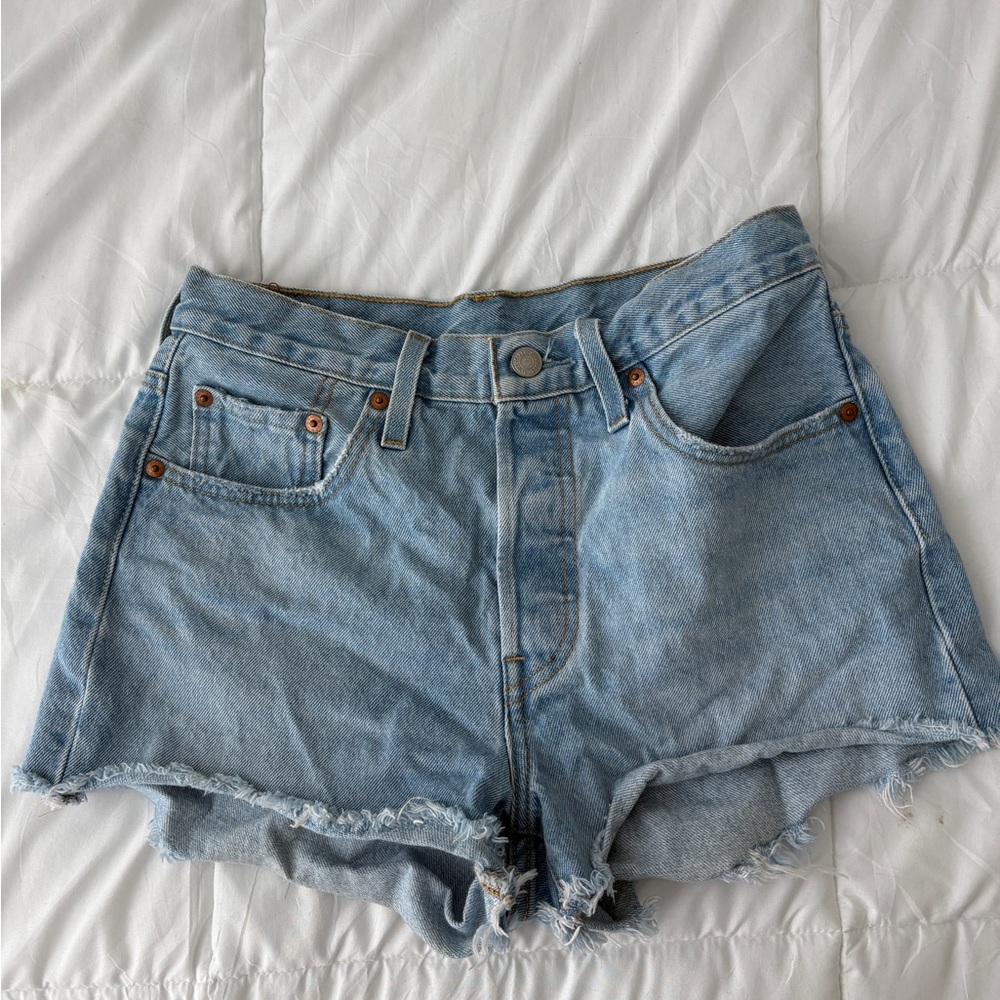 Levi’s 501 Jean Shorts with Distressed Hem